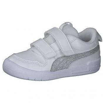 Sneakers Puma Multiflex Glitz Fs V Bambini Bianco/Argento EU 24