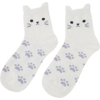 5 Pairs Cartoon Cat Ears Cotton Socks for Women