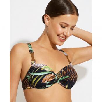 Top de bikini Selmark con estampado tropical y escote medio