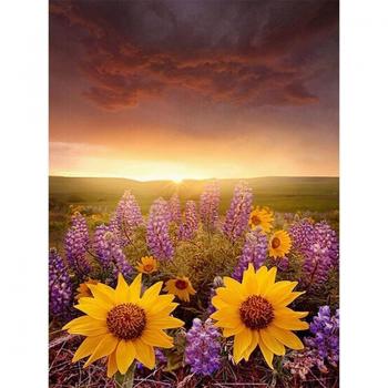 Runde Sonnenblume DIY Diamant‑Stickerei 20 × 30 cm