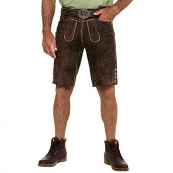 Tracht Leather Herren-Shorts in Capra con Ricami – Taglia 56 (JP1880)