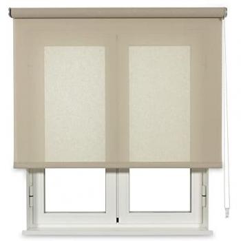 Estor Enrollable Traslúcido de Algodón Beige 120x250cm