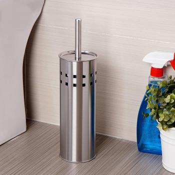 Brosse de toilette en acier argenté