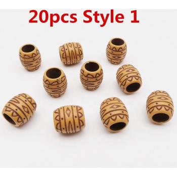 20-50 Pcs Crochet Braids Hair Beads - Acrylic Wooden Micro Rings