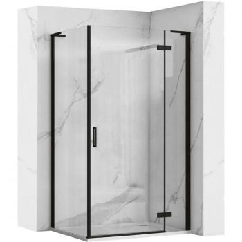 Paroi et porte de douche Rea Hugo, noir, 100x90x200 cm