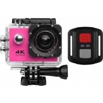 Smartek Cámara Sports 4K Ultra HD Wi-Fi y pantalla color 2.0 LTPS(LCD)Con mando distancia Rosa