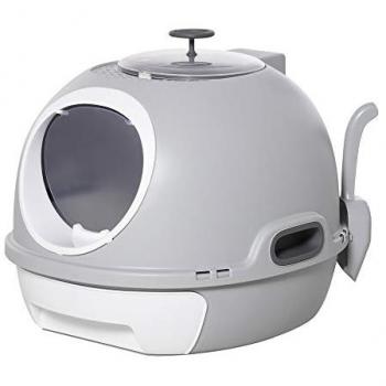 Arenero Cubierto para Gatos PawHut con Bandeja Extraíble 47x55x44 cm