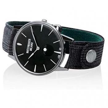 Watchmaker Milano Orologio Uomo Analogico da Polso Slim con Fasi Lunari Vintage (Blu)