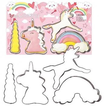 Kit 4 emporte‑pièces Licorne – Fer blanc – 4 pièces – Pas lavable à la machine