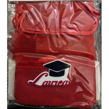 Sacchetto rossa “Laurea” – set da 24 pezzi in juta con bomboniera