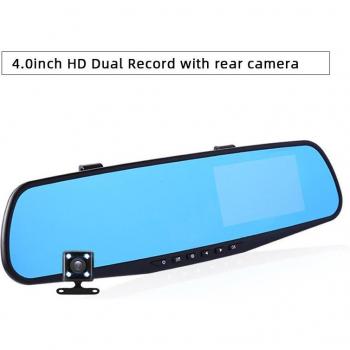 1080P Night Vision Dual Lens Car DVR with Rearview Mirror Display