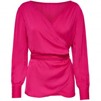 Only ONLNATALIA L/S Wrap Top Wvn Camisa Mujer Manga Larga Cruzada con Detalle de Lazada
