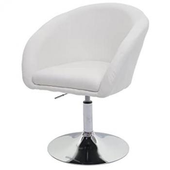 Chaise de salle à manger MENDLER HWC-F19 pivotante crème blanc