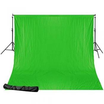 Soporte de fondo + telón de fondo verde croma 2,5x3 m