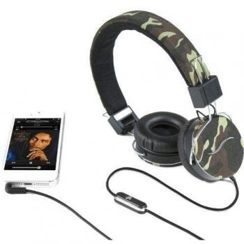 HI-Deejay Cuffie Professionali Rivestite In Tessuto Verde Militare