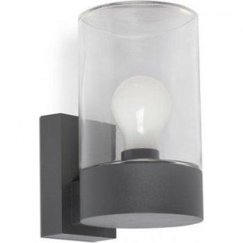 Faro Kila Dark Grey Wall Lantern Lamp Transparent 2700K IP65