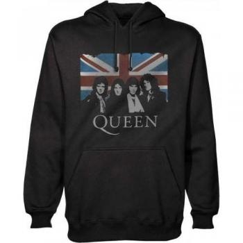 Queen Unisex Adult Union Jack Vintage Hoodie M navy blue