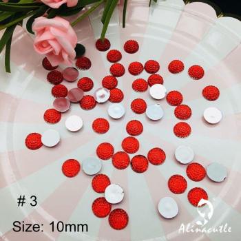 100pc 10mm Flat Back Round Diamond Crystal Stickers for Scrapbooking