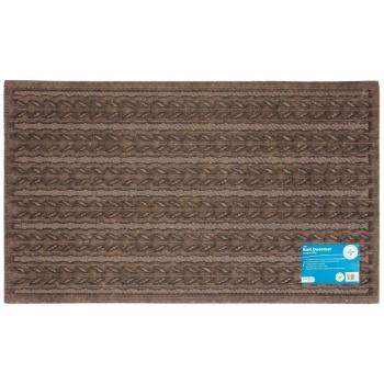 Brown Knit Design Scraper Cable Door Mat - Brown