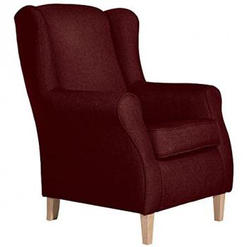 Max Winzer® Sessel Lorris Ohrenbackensessel Flachgewebe rot (1 Stück)