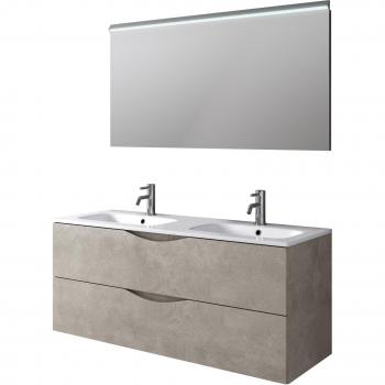 Set Vasca Doppia Plutone Avana in Pietra