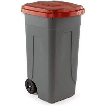 BIDONE IMMONDIZIA lt 100 mm 490x550x850 GRIGIO/ROSSO