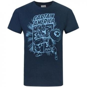 Camicia a Manica Lunga Captain America Ufficiale Mens Comic