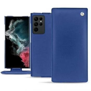 Noreve Lederhülle für Samsung Galaxy S22 Ultra, vertikal, Blau