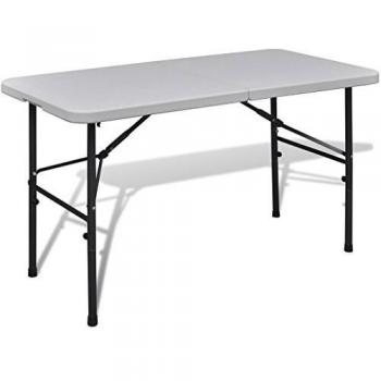 Tavolo da Giardino Pieghevole 122 cm HDPE Bianco