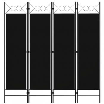 Sonata 4-Panel Room Divider Black 160x180 cm