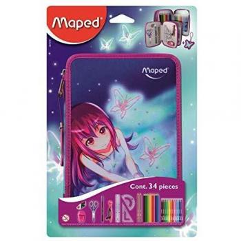 Plumier escolar Maped 967435 doble cremallera 34 piezas