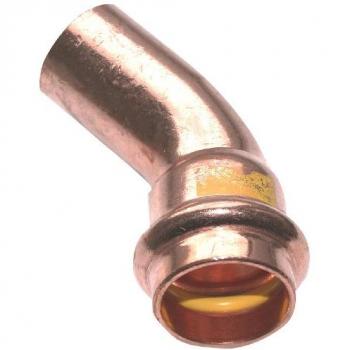 Coude Viega Profipress G 345693 22 mm, 45°, cuivre, SC-Contur, bout uni