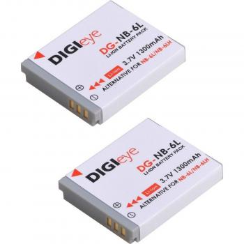 NB-6LH Battery + LED Dual USB Charger Type C for Canon PowerShot