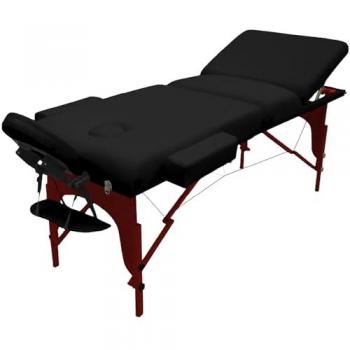 Table de massage 3 zones pliante 15 cm bois foncé panneau Reiki avec accessoires et housse - Noir - Vivezen