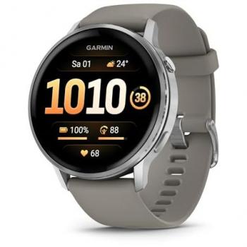 Garmin Venu 4 Silver/Silver‑Grey Silicone Band Smartwatch