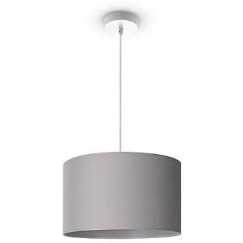 Lámpara Suspendida para Salón y Comedor, Tela Gris Ø38 cm – E27