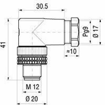 Hirschmann 933 166-100-1 Sensor-/Aktor-Steckverbinder, unkonfektioniert M12 Stecker, gewinkelt Polz