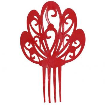 Peineta de Sevillana Flor Roja 19 cm