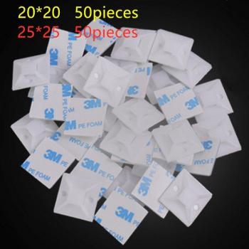 100 Self-Adhesive Cable Tie Bases with Suction Cups