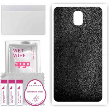 Apgo Note 3 Protective Wrap - Black Leather