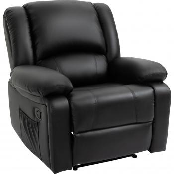 Poltrona Relax Reclinabile 135° HOMCOM con Seduta Girevole, Pouf Poggiapiedi – Crema