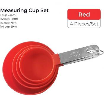 Set de Cuchara y Taza Medidora en Acero Inoxidable – 4 Unidades