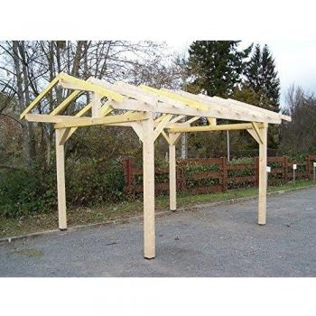 HABRITA Carport - Double pente - Bois de sapin - 15m2