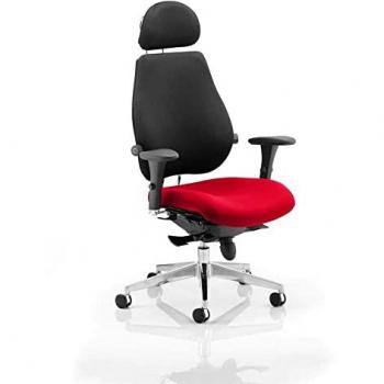 Chiro Plus Ultimate Ergonomic Office Chair with Headrest, Custom Colour Seat in Bergamot Cherry