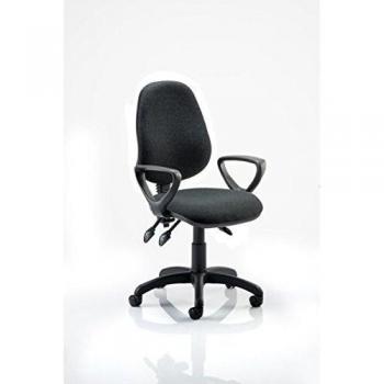 Dynamic Tilt & Lock Task Operator Chair Charcoal Fabric Fixed Arms Eclipse Plus III Without Headrest High Back
