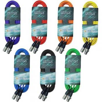 Keepdrum XLR Mikrofonkabel Set 10m in 7 Farben