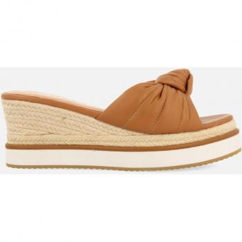 Gioseppo Sandalias Cakran para Mujer, Color Cuero, Detalle de Nudo y Cuña Forrada con Yute