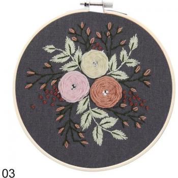 European Style Cross-Stitch Fabric Kit 15x15CM Flower Pattern