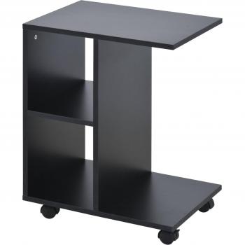 HOMCOM Kaffeetisch „E1“ – Schwarz, 45 × 35 × 58 cm, Spanplatte, C‑Form Design