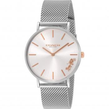 Perry Elegante Silber-Uhr mit Edelstahlquarz für Frauen 36 mm